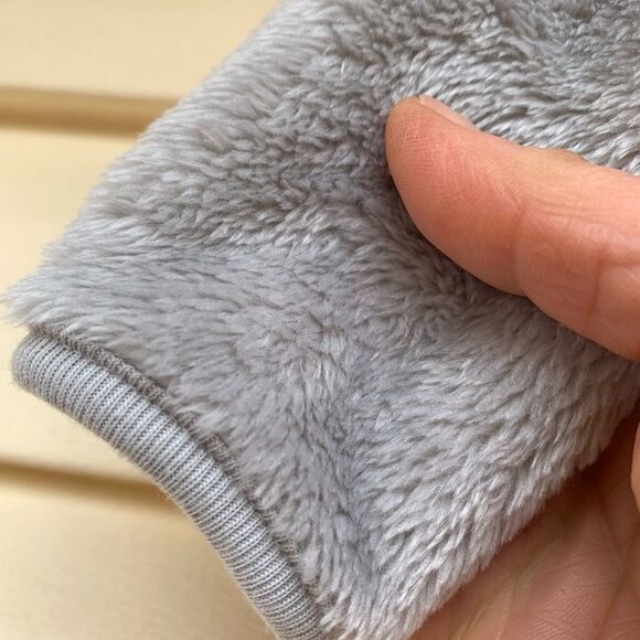 Cat & Jack grey fuzzy hooded with ears jacket, full zipper, adorable, 0-3 mon. - Picture 3 of 8